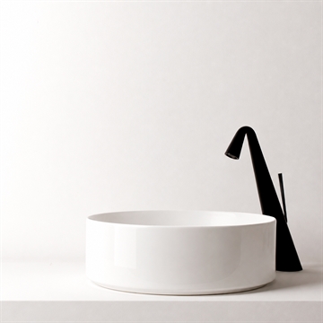 Rund håndvask ø40 i hvid porcelæn